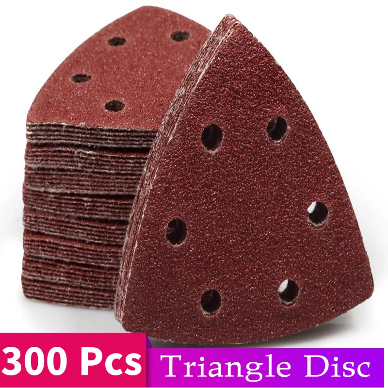 

300pcs Sandpaper Mixed Grits 90 x 90mm Delta Sander Sand Paper Hook & Loop Sandpaper Disc Abrasive Tools
