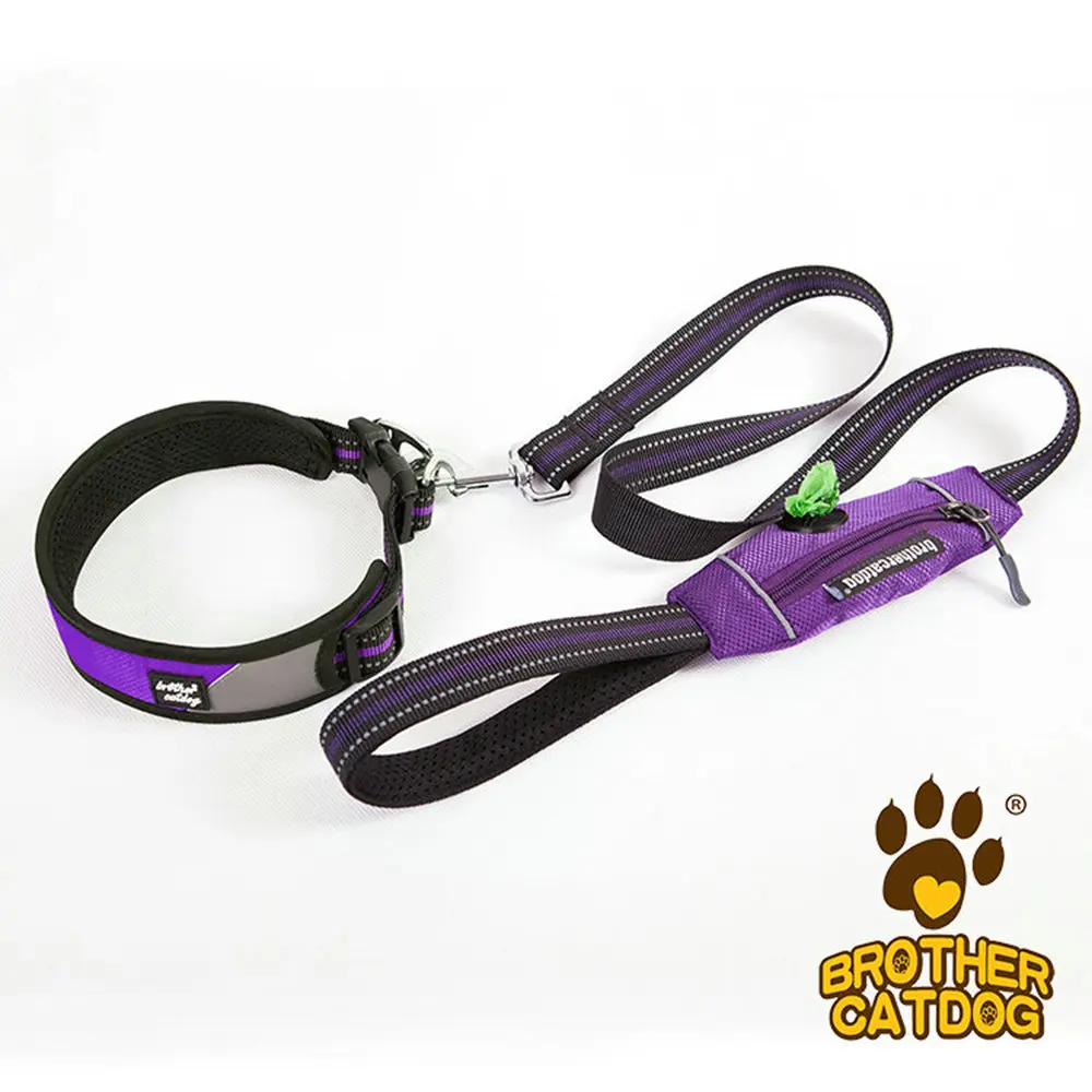 Роскошный нейлоновый собачий поводок с мешками для собак уличный мощный ошейник