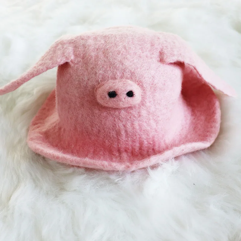 Baby Wool Felt Hat Adorable Handmade Animal Hats Infant Photography Novelty Caps Newborn Photo Props Trilby Giraffee Fox | Детская