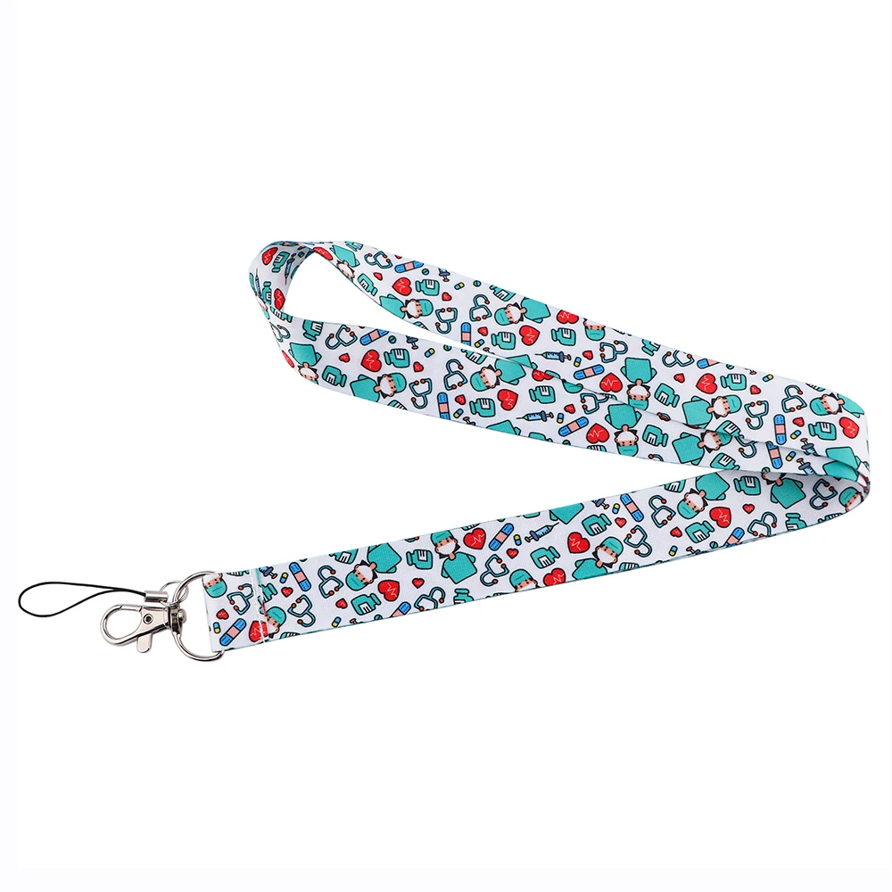 CA1353 Medical Lanyard Mobile Phone Strap ID Card Badge Holder Rope Key Chain Keyrings Cosplay Webbing Work Accessories