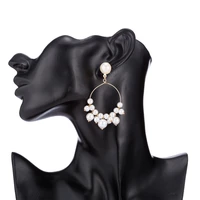 big gold long tassel hoop earrings fashion circle pearl huggies earring for women street brand jewelry gifts luxury brincos