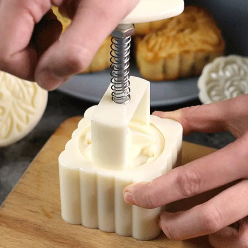 50 г форма для лунного торта 6 марок квадратная бочка Mooncake ручная прессформа