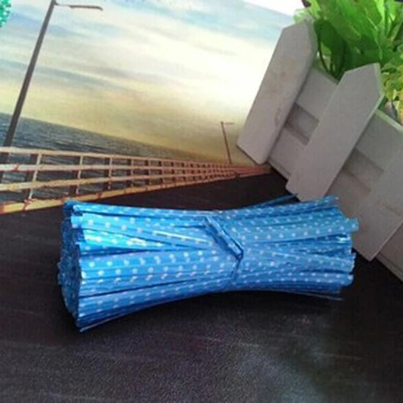 100 шт 9 см проволоки Металлические Твист Галстуки Для Свадьба Вечерние печенья