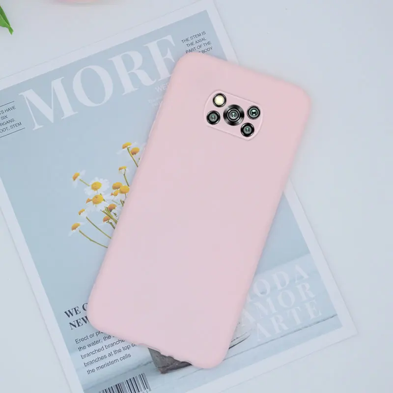 tpu case for xiaomi poco x3 pro case back cover silicone soft matte yellow pink purple black for xiomi pocox3 nfc phone funda free global shipping