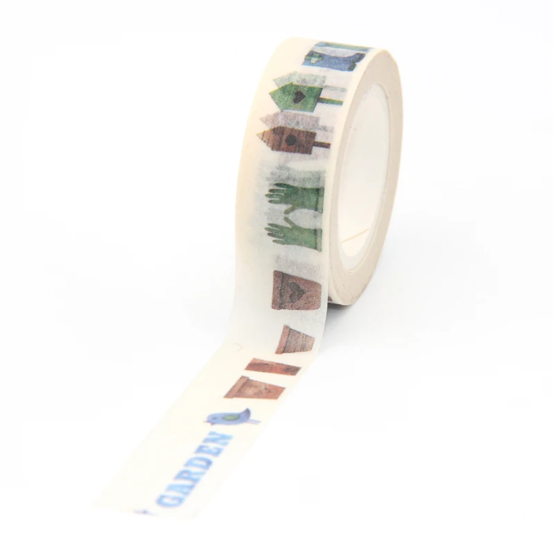 

New Arrival 1PC 15MM*10M Cute Garden Series Washi Tape Wide Sticky Adhesive Tape Scrapbooking Album DIY Decorative Paper Tape