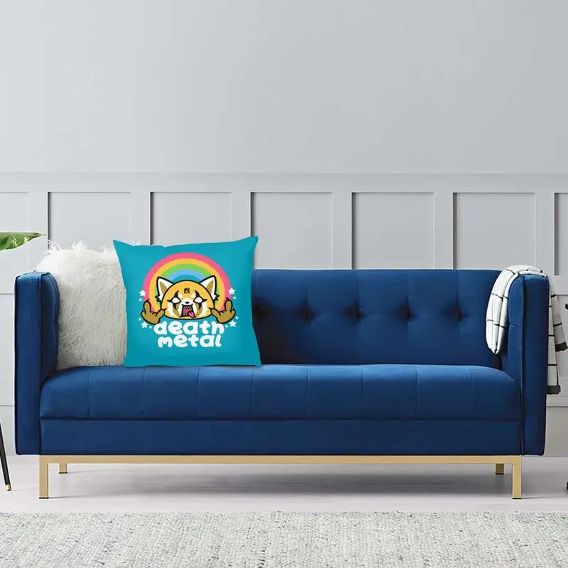 Агрессивный металлический чехол для подушки в стиле ретсуко из аниме Death Metal | Дом