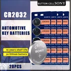 Оригинальный кнопочный аккумулятор SONY CR2032, 20 шт.лот, 3 в, литиевые батареи CR 2032 для часов, пультов дистанционного управления игрушками, компьютера, калькулятора