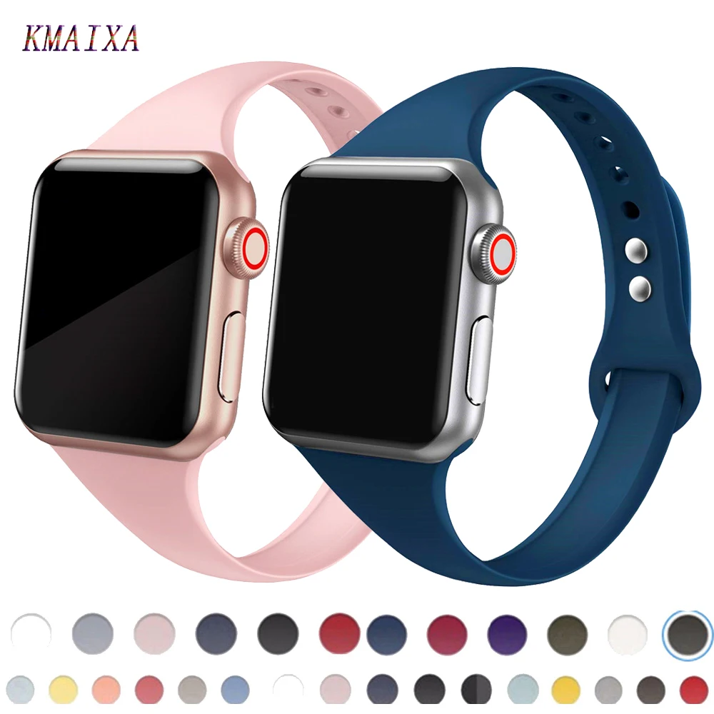 Ремешок для apple watch 5 ремешок 44 мм 40 мм iwatch ремешок 42 мм 38 мм Тонкий силиконовый correa pulseira apple watch 5 4 3 ремешок для часов браслет