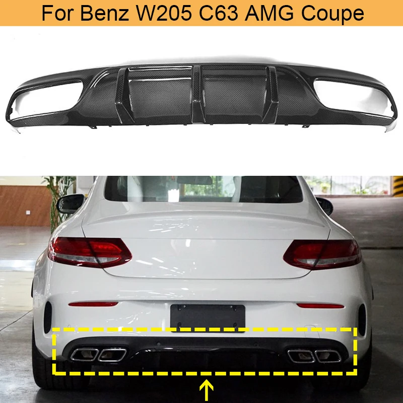 Автомобильный задний бампер из углеродного волокна диффузор спойлер для Mercedes Benz