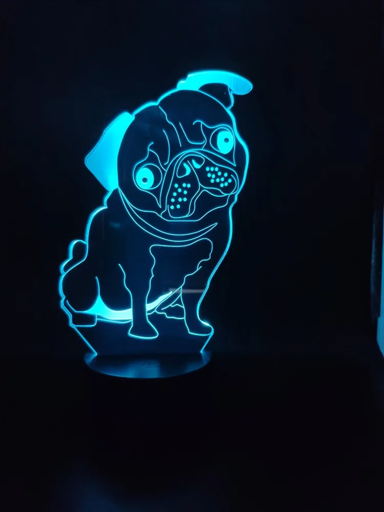 3d-лампа для домашних животных Мопсов милая собака животное лучший подарок детей