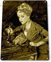 retro tin paintings tin sign pi up tin metal sign pin up girl auto garage pin up decor