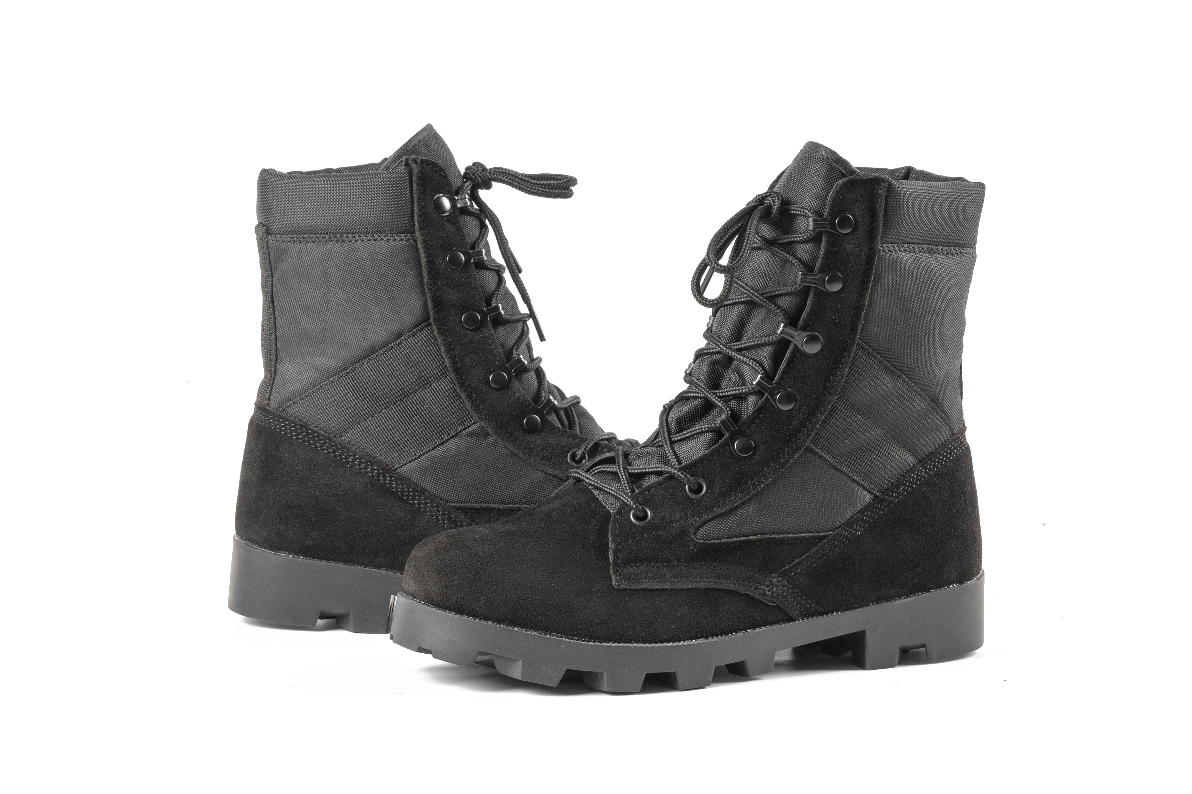 Черные армейские тактические военные ботинки из коровьей замши и кожи |