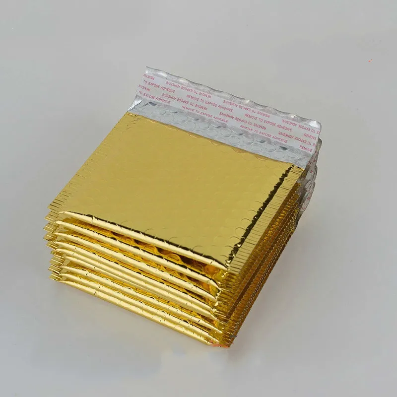Золотые самоклеящиеся пакеты для курьерских принадлежностей пластиковые