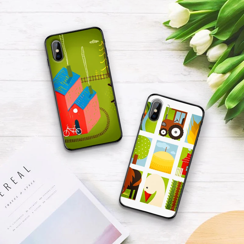 Маленький город или деревню для iPhone 6 6S 7 8 Plus X XS XR Max 5 5S TPU Мягкий защитный чехол
