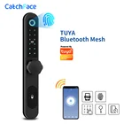 Дверной замок для наружных ворот Tuya, электронный водонепроницаемый смарт-ключ с кодом RFID и сканером отпечатка пальца, приложение Tuya, для стеклянной двери