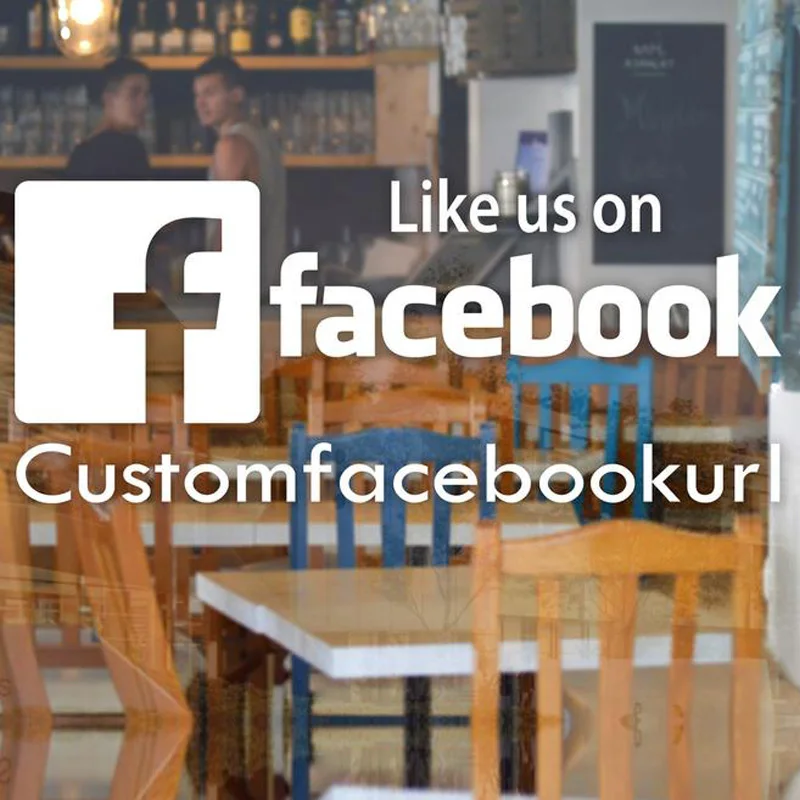 Как у нас на Facebook наклейка на заказ Facebook виниловая наклейка Персонализированная оконная наклейка для кофейного магазина наклейка «Бизнес» Z350