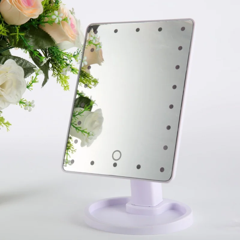 LED Touch Screen Makeup Mirror Professional Vanity Mirror With 22 LED Lights Beauty Adjustable 360 Countertop Degree Rotation