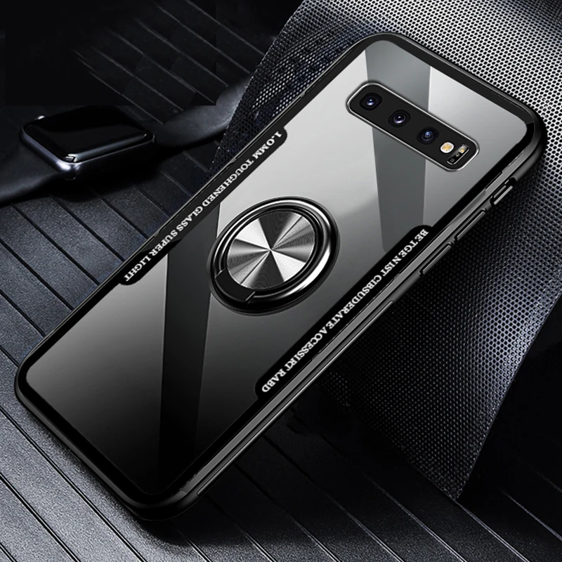 Роскошный Металлический автомобильный держатель с кольцом чехол для samsung galaxy S10