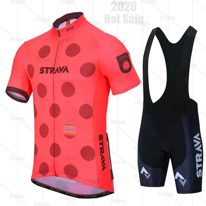 

Трикотажный комплект для велоспорта STRAVA 2021, Спортивная дышащая велосипедная одежда, костюм, летняя велосипедная Мужская одежда для велоспо...