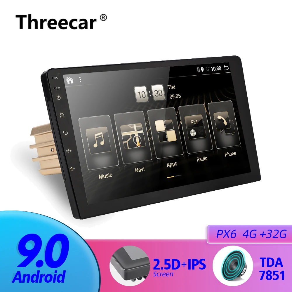 1 Din автомобильный Android 9,0 Радио мультимедийный плеер PX6 4G ram 32G rom gps навигация ips экран TDA 7851 быстрая загрузка