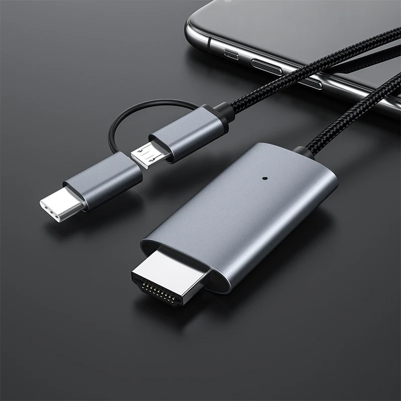 2-в-1 аудио-видео кабель Micro USB Type-C к Hdmi-совместимый MHL HDTV кабели для Xiaomi Huawei Redmi