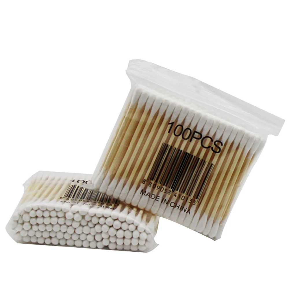 500pcs 5*100 шт/мешок ватные палочки с деревянной ручкой для татуажа макияж Microblade ватные палочки косметические ватные палочки - Цвет: 500pcs