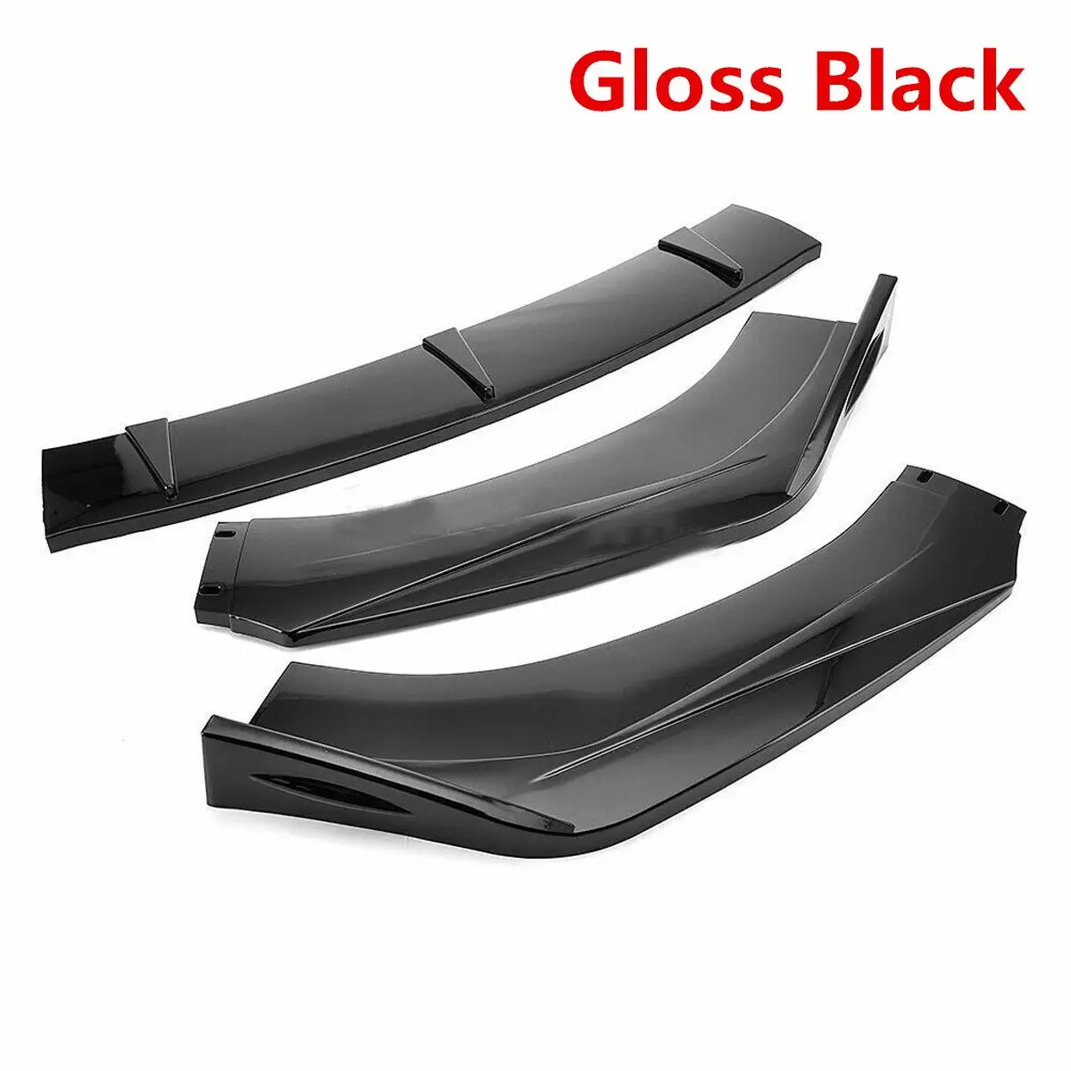 Gloss Black 3 шт. автомобильный передний бампер сплиттерная губа Корпус Комплект спойлер, диффузор дефлектор протектор для hyundai Veloster 2013 - Цвет: Gloss Black