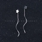 Modian натуральная 925 стерлингового серебра звезды Форма Висячие серьги, модные ювелирные изделия, серьги-капельки для женщин серебряные ювелирные изделия подарок для девочки