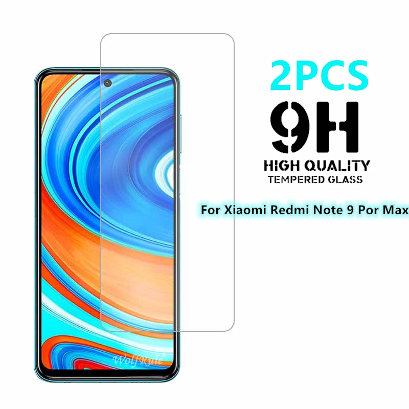 2 piezas de vidrio para Redmi Note 9 Pro Max Protector de pantalla de vidrio templado pel&iacute;cula protectora de tel&eacute;fono para Xiaomi Redmi Note 9 Pro Max Glass-0