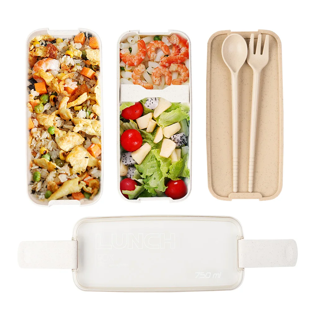 750 мл здоровый Материал 2 Слои Коробки для обедов пшеничной соломы Bento Коробки микроволновая печь посуда Еда контейнер для хранения Коробки для обедов ланч бокс ланчбокс контейнер для еды термос для еды