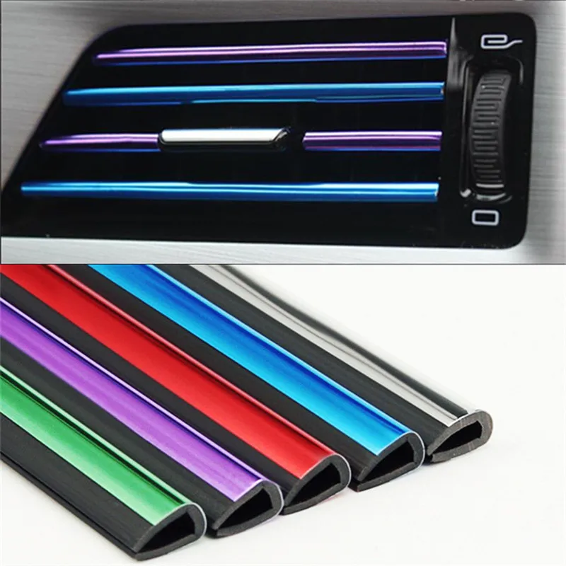 10pcs/bag Car-styling Chrome Styling Moulding Car Air Vent Trim Strip Conditioner Outlet Grille Decoration U Shape | Автомобили и