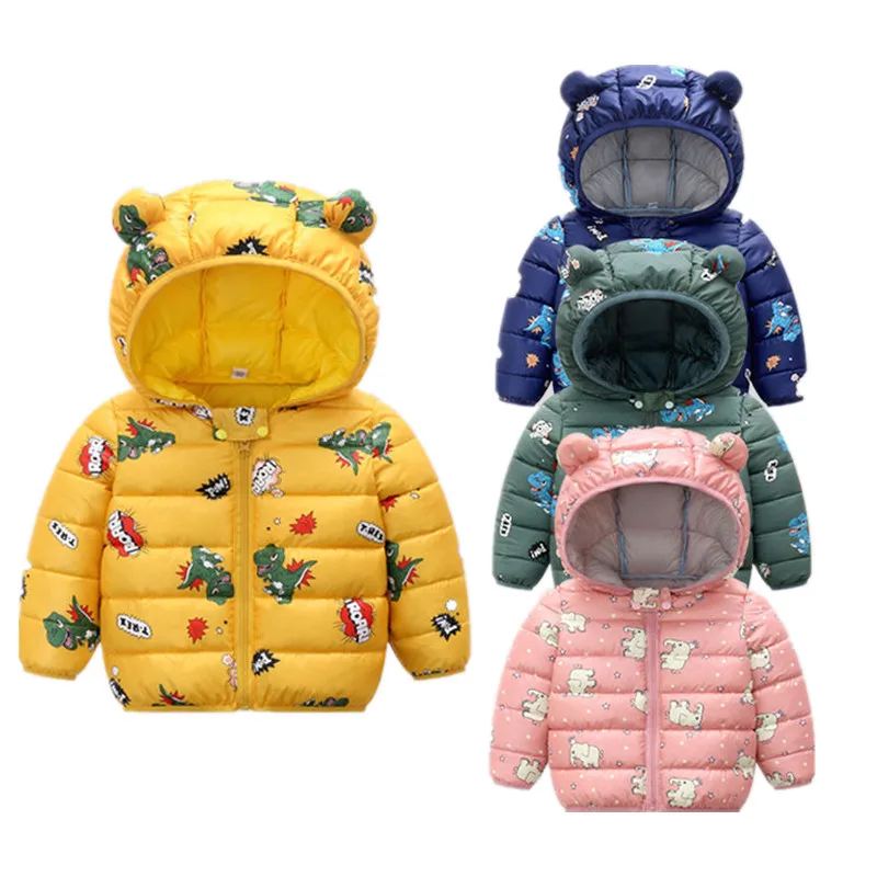 

Пуховик детский осенне-зимний на молнии, с капюшоном, для новорожденных, 2021