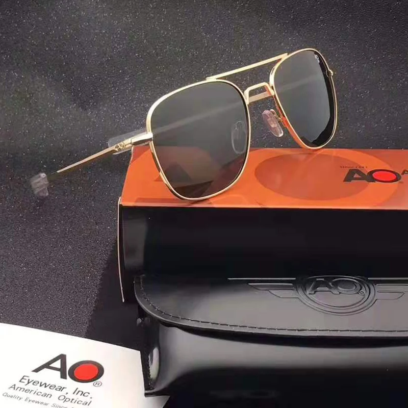 Gafas de sol AO de Piloto Militar para hombre y mujer, lentes de sol de alta calidad, de diseño de marca, para conducir, OP55, OP57