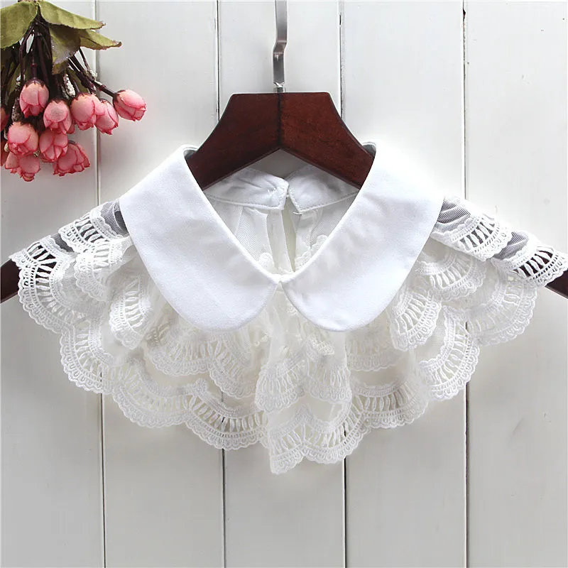 

AIGYPTOS Original handmade beautiful Korean black and white cape new blouse sunscreen fake collar shawl