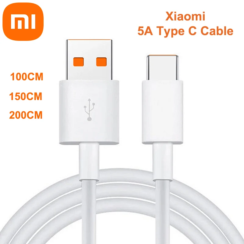 Кабель для быстрой зарядки Xiaomi 5A Turbo 100/150 см кабель передачи данных типа C Mi 11 10 Pro 8 9