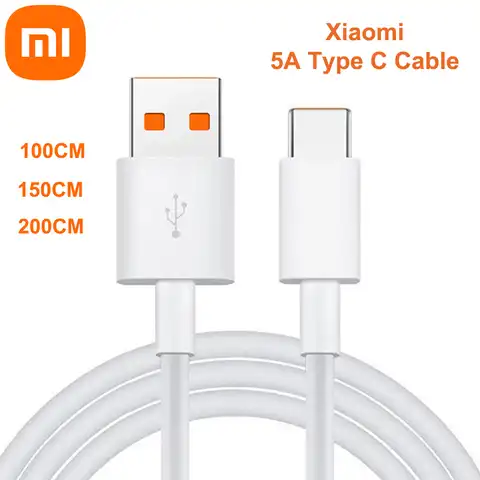 Кабель для быстрой зарядки Xiaomi 5A Turbo 100/150 см, кабель передачи данных типа C для Mi 11 10 Pro 8 9 SE CC9 Pro Poco X3 F2 Redmi K30 Note 9 S 8T