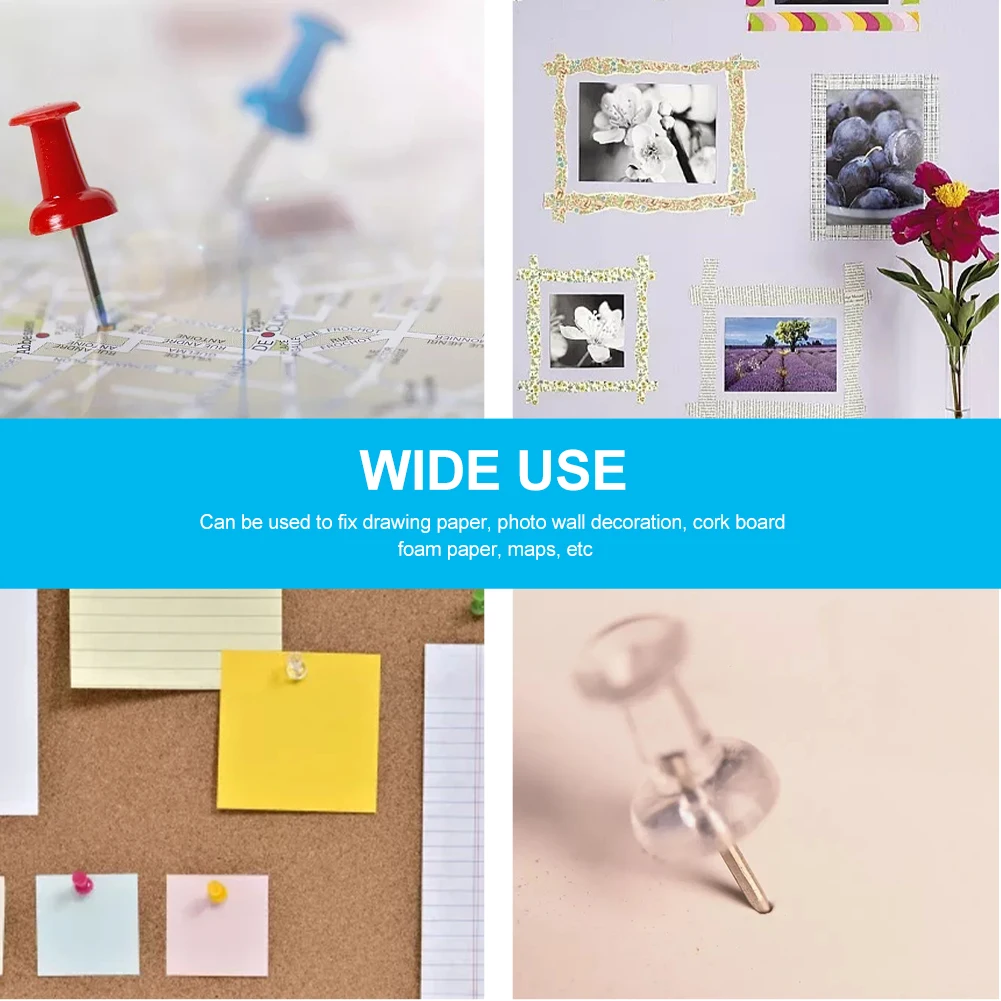 

300pcs/set For Cork Board Office Wall Hanging Photos Push Pins Home Decor Map Lightweight Multifunction With Storage Box School