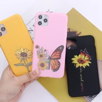 sunflower butterfly never give up good vibes phone cover for iphone 11 12pro x xs xr max 7 8 7plus 8plus se soft silicone case