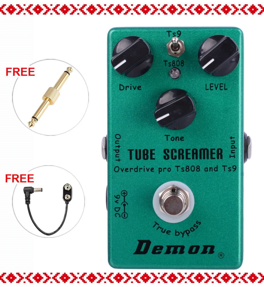 Демон FX TS9 и TS808 трубка Screamer Overdrive Pro Винтаж педаль эффектов для