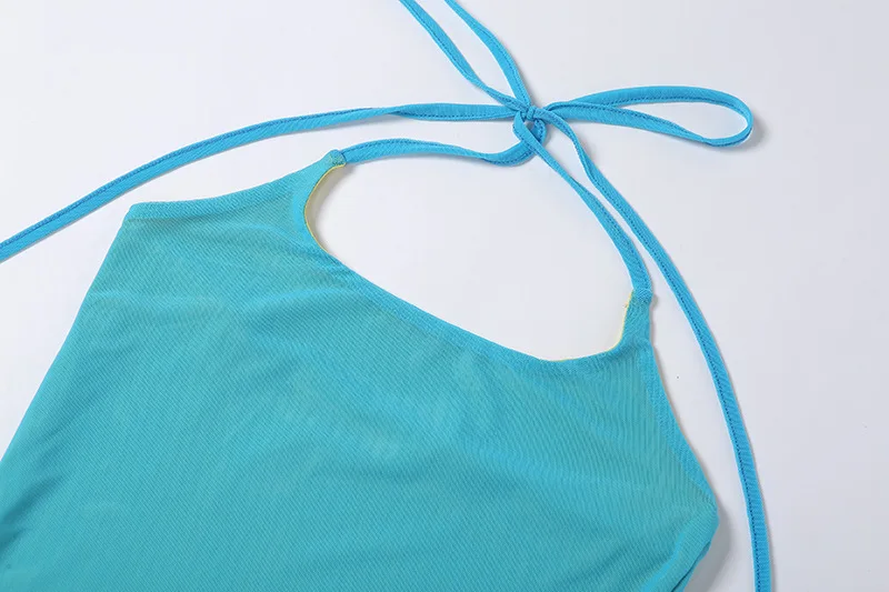 

INS 2021 Spring New Women Halter Neck Sexy Low cut Fashion Strappy Slim Bodycon Dress