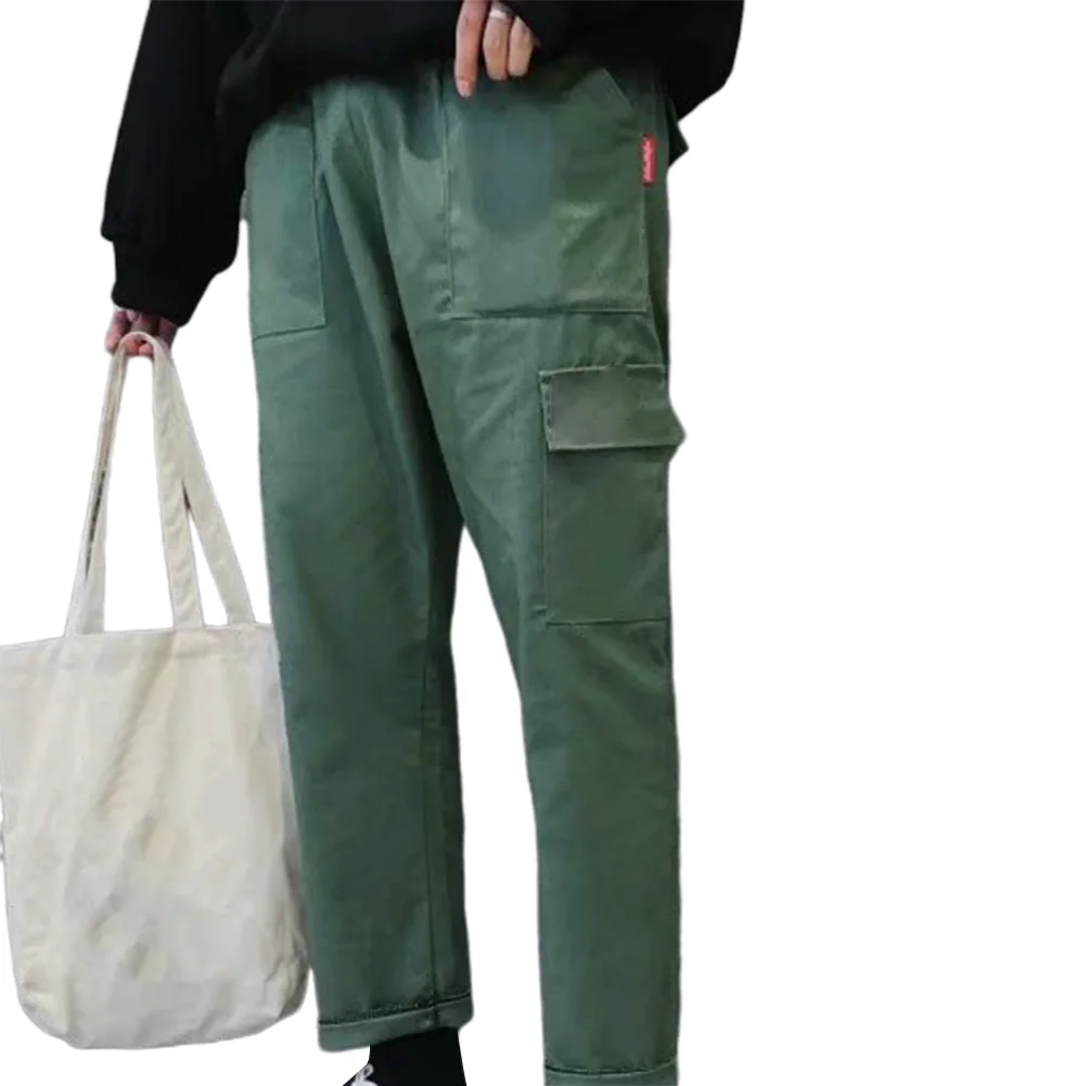 Винтажные мужские одноцветные длинные спортивные брюки с карманами прямые