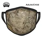 Маска на рот с принтом Skyrim Map, зима-весна