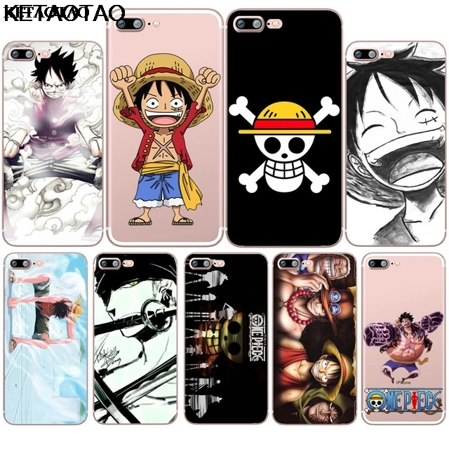 Чехлы для телефонов KETAOTAO ONE PIECE с японским аниме Luffy Zoro iPhone 5C 5S 6S 7 8 Plus X прозрачные