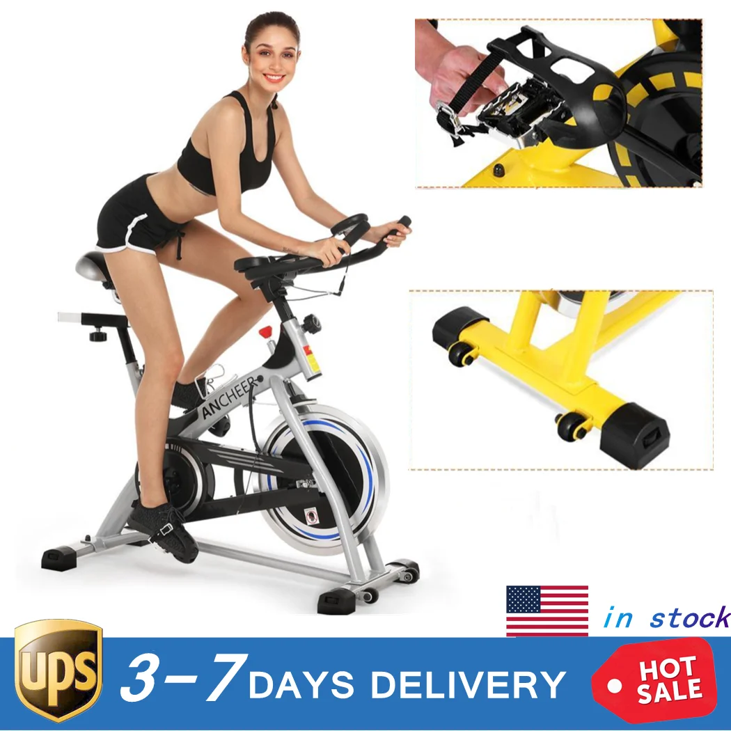 

Indoor Cycling Bike Cardio Training Fitness Spinning Bike Fat Burning Lose Weight Max 150kg Load Office Home Exercise Bicycle