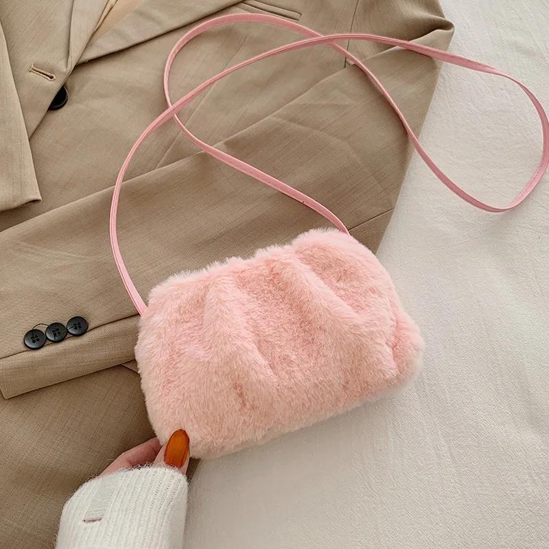 

Fluffy Faux Fur Bag Messenger Bag Women's Bag 2021New Fluffy Bag Winter Cute Versatile shoulder bag Animal Print Crossbody Bags