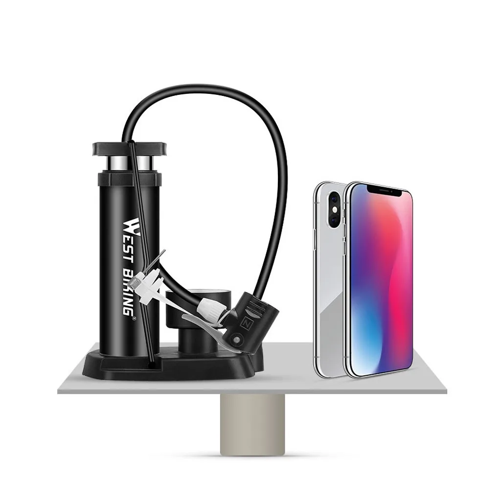 Портативный велосипедный мини-насос для шин с ножным активатором манометром