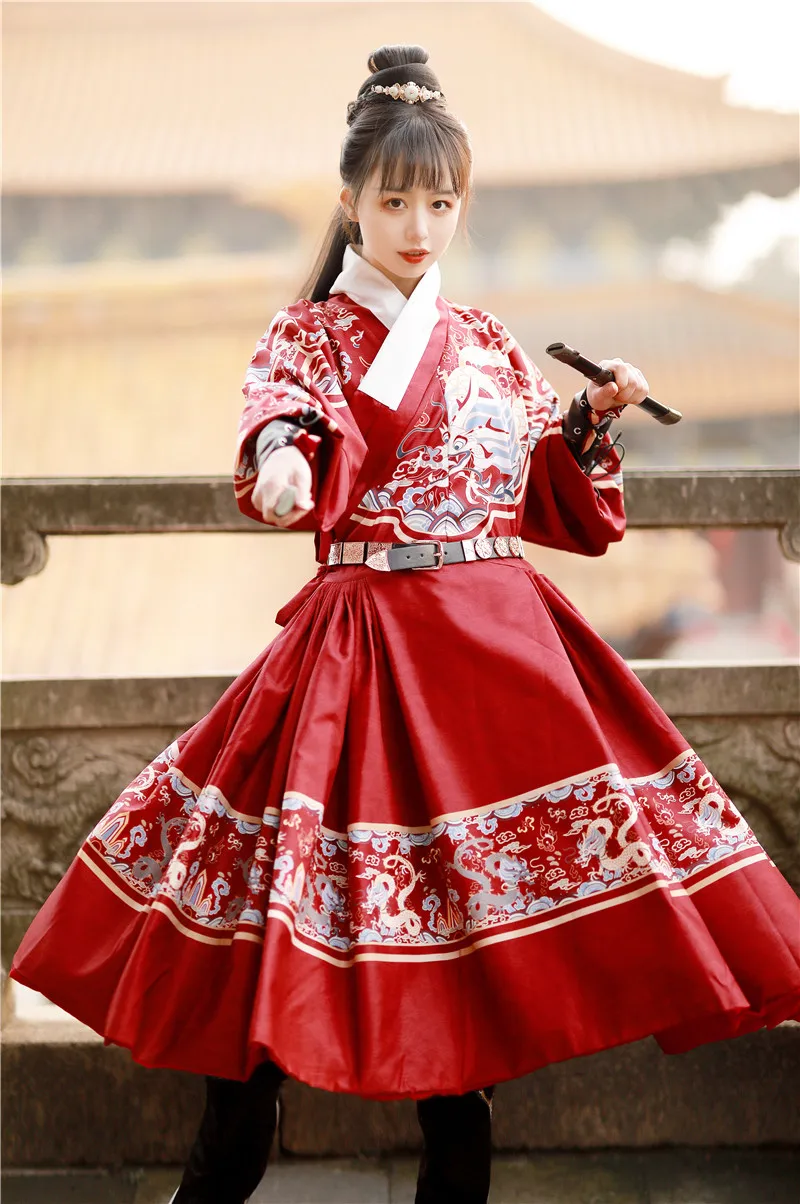 XinHuaEase Original Royal Guards Flying Fish Suit Embroidered Chinese Cool Hanfu Women's Men's Belt Ming Python Robe Xiuchundao