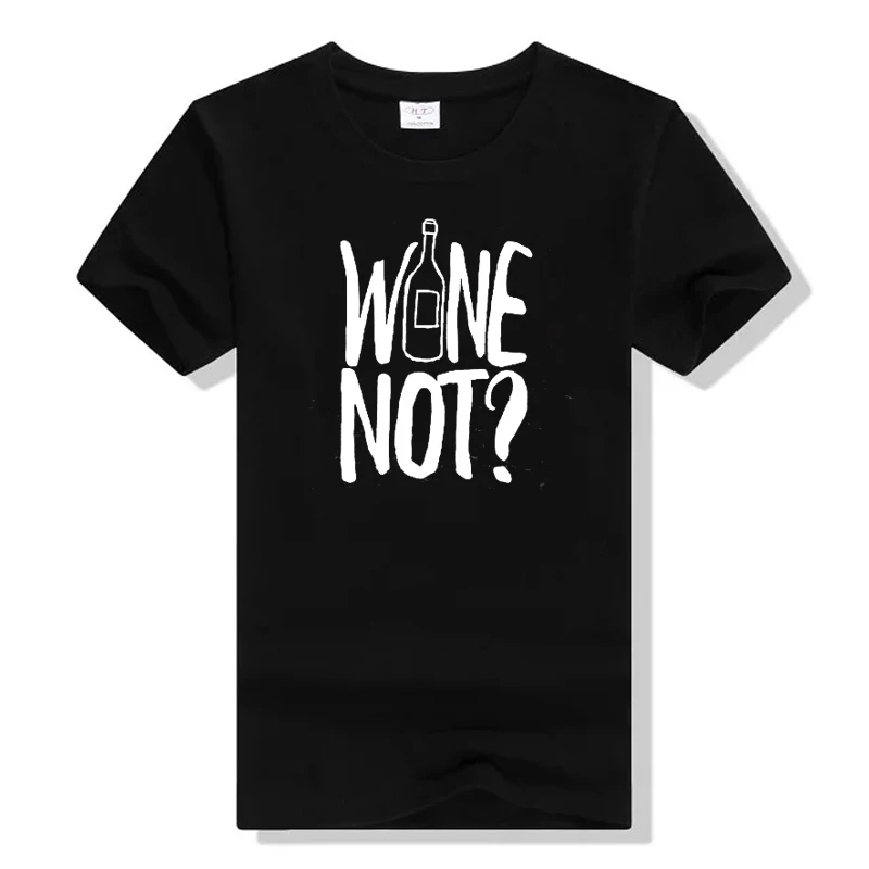 

Women Funny Cotton T Shirt Wine Not Letter Print Short Sleeve Graphic O Neck Loose Tshirt Summer Causal Loose Tee Shirt Tops