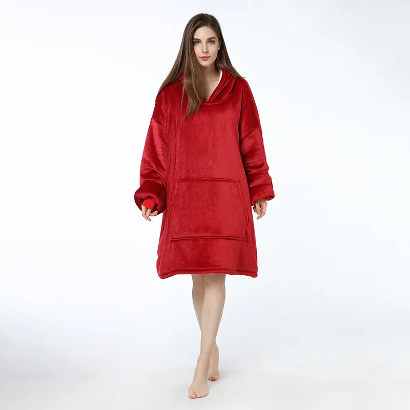 

Autumn Winter New Women Flannel One-piece Nightgown Solid Thick Warm Bath Robe Long Sleeve Daily Home Clothes Nightdress Gown