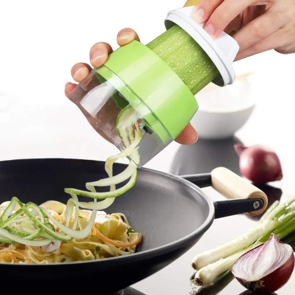

Hot Handheld Vegetable Spiralizer,Veggie Cutter 3 in 1 Adjustable Spiral Slicer,Pasta Spaghetti Maker for Fruit Noodle Cucumber